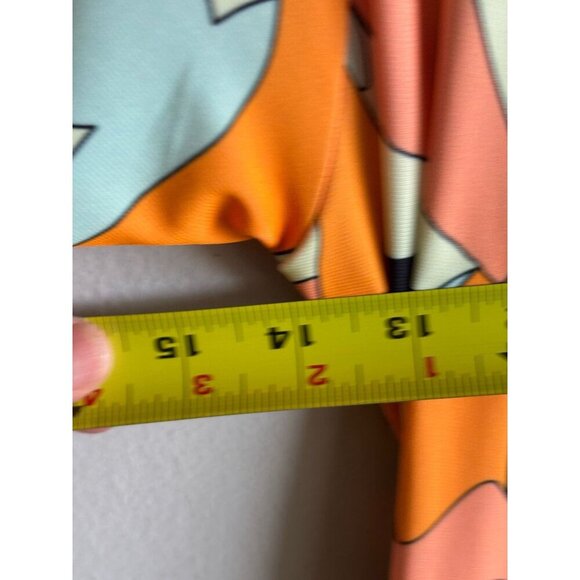 Julian Chang Womens Long Sleeve Abstract Print Wrap Maxi Romper Dress Size S - Picture 8 of 11